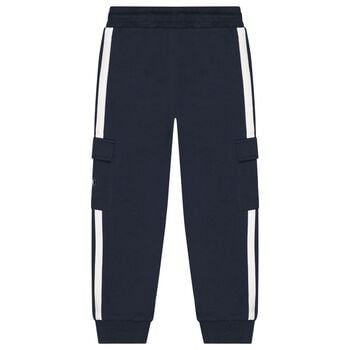 Boys Navy Blue Logo Joggers
