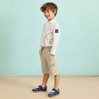 تيشيرت أولاد بالشعار باللون الأبيض, 1, hi-res