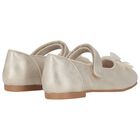 Girls Gold Diamante Flower Shoes, 2, hi-res