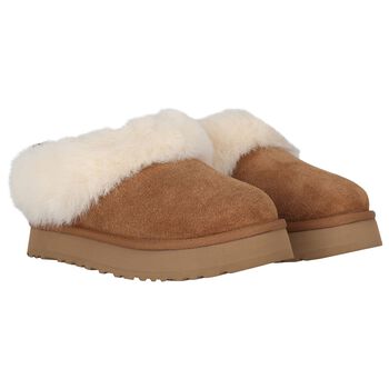 Girls Beige Tazzelle Suede Mules