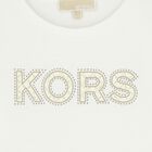 جاكيت باللون الأبيض بأكمام طويلة بشعار للبنات, 1, hi-res