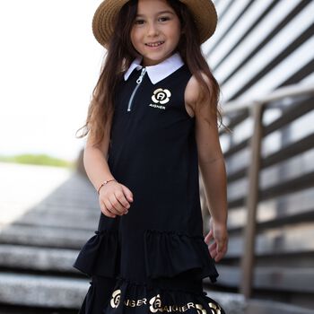 Girls Black Logo Dress