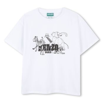 Boys White Logo Safari T-Shirt