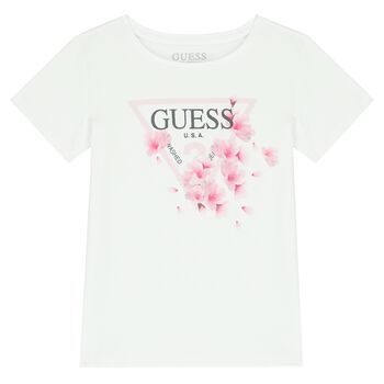 Girls White Cherry Blossom T-Shirt