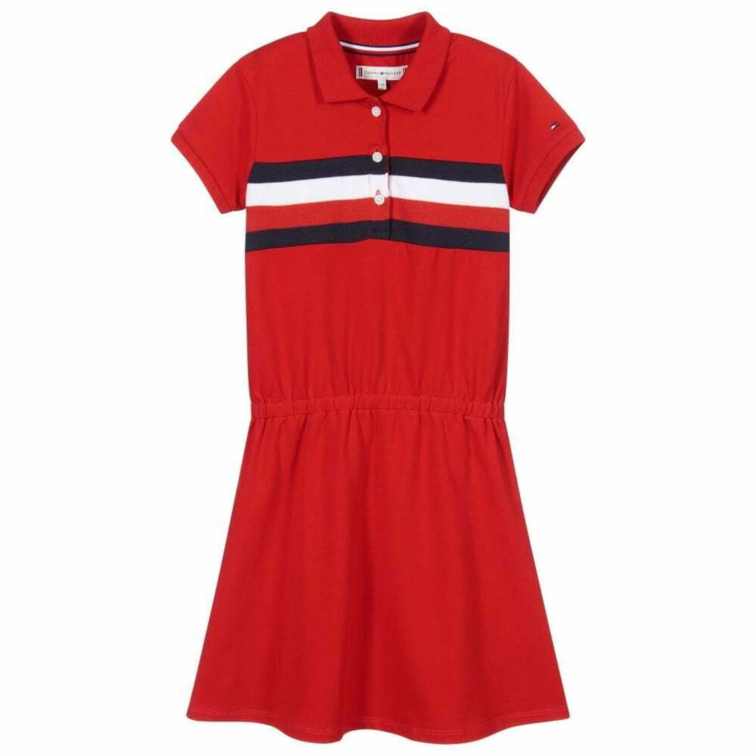 Girls Red Polo Dress, 1, hi-res