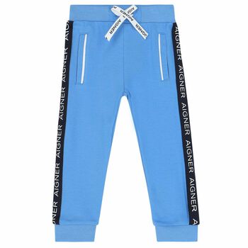 Younger Boys Blue Logo Joggers