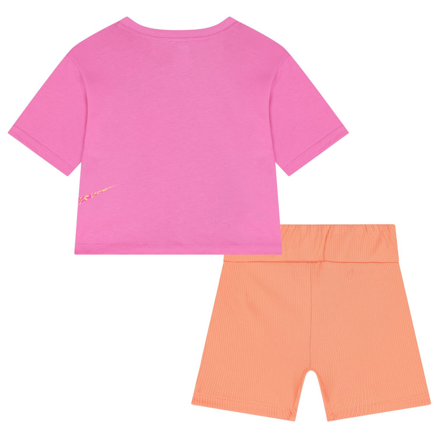 Girls Pink & Orange Logo Shorts Set, 1, hi-res