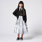 Girls White & Black Tulle Dress, 2, hi-res