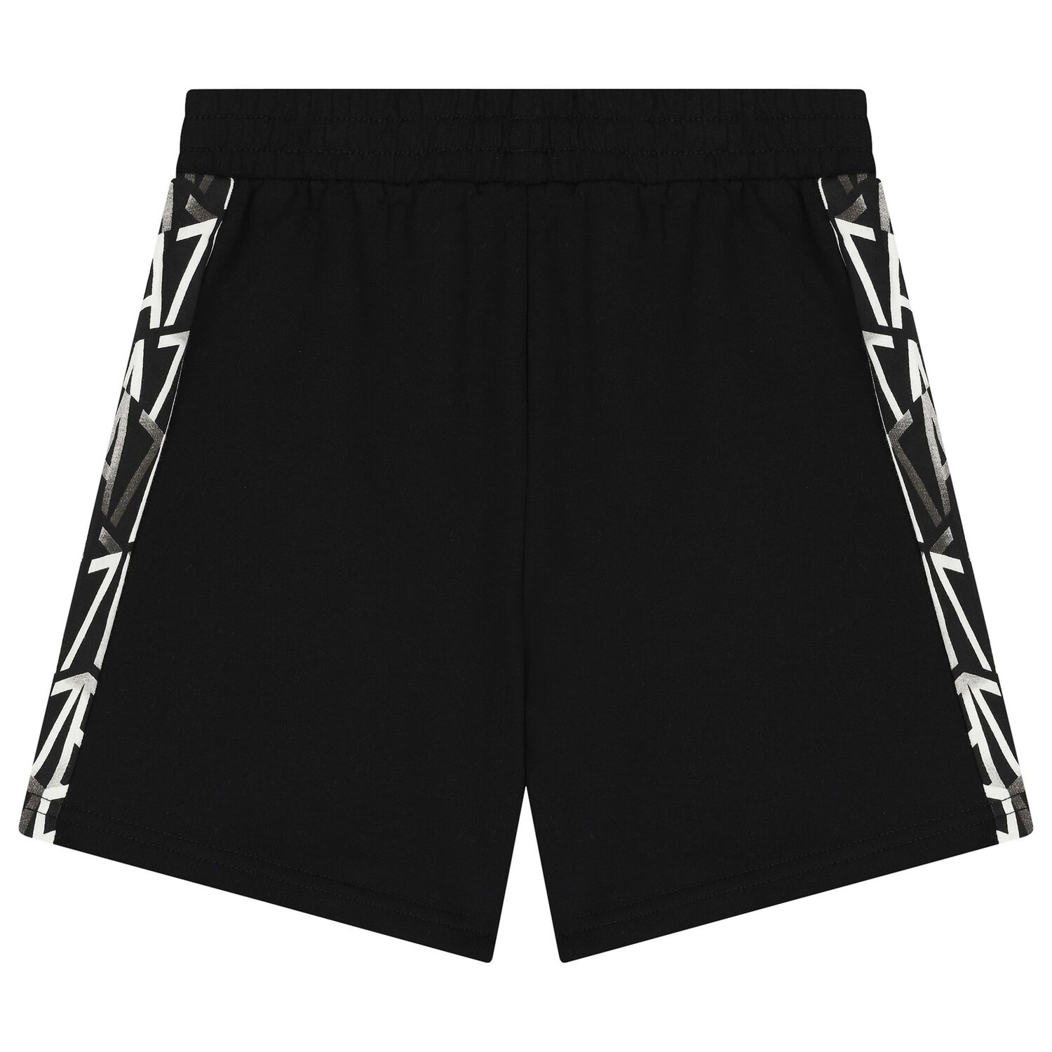 Boys Black Logo Shorts, 1, hi-res