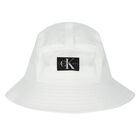 Boys White Logo Bucket Hat, 1, hi-res