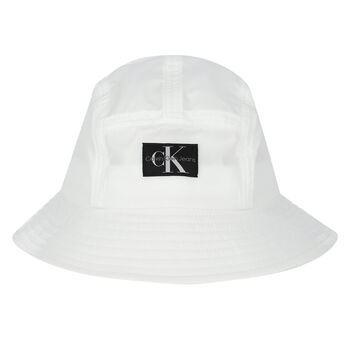 Boys White Logo Bucket Hat