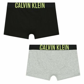 Boys Black & Grey Logo Boxer Shorts ( 2-Pack )