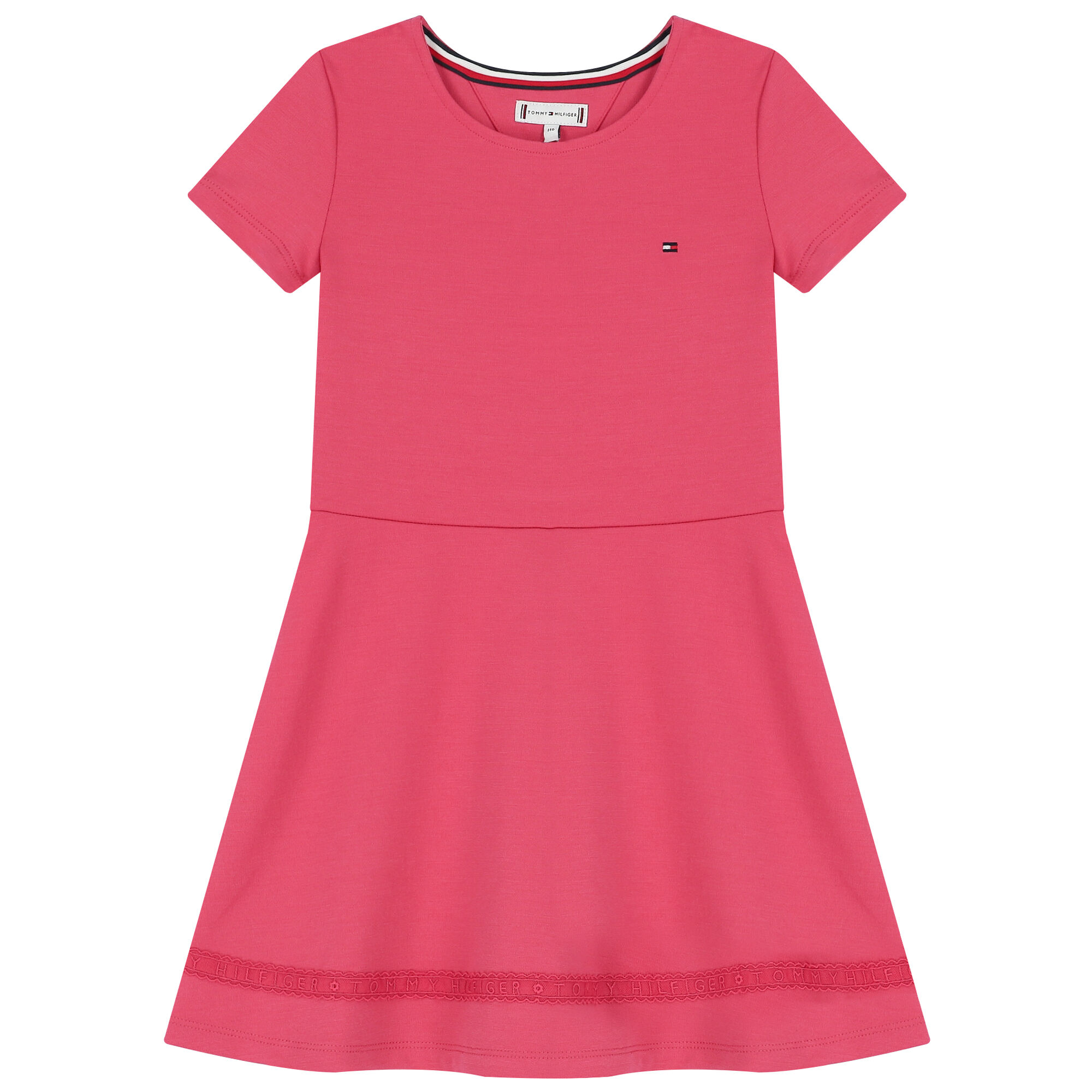 Tommy Hilfiger Girls Pink Logo Dress Junior Couture UAE
