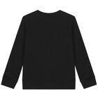 Boys Black Logo Sweatshirt, 1, hi-res
