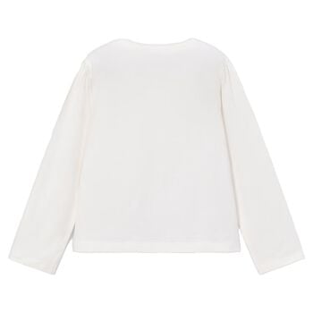 Girls White Long Sleeve Top