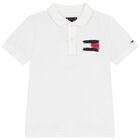 Boys White Logo Polo Shirt, 3, hi-res