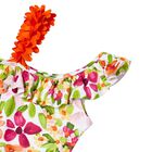 مايوه بنات بطبعة الزهور باللون الأخضر والبرتقالي, 1, hi-res