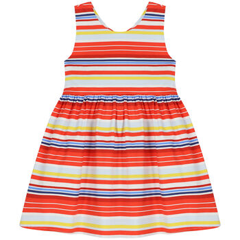 Girls Red Stripe Dress