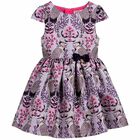 Girls Pink & Purple Jacquard Dress, 1, hi-res