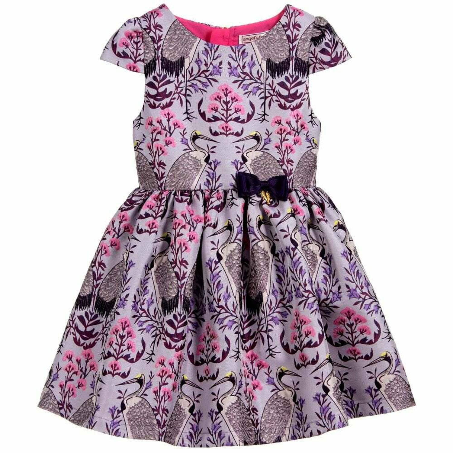 Girls Pink & Purple Jacquard Dress, 1, hi-res