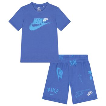 Nike Kids Boys Blue Logo Shorts Set, 3 Boys Blue Logo Shorts Set