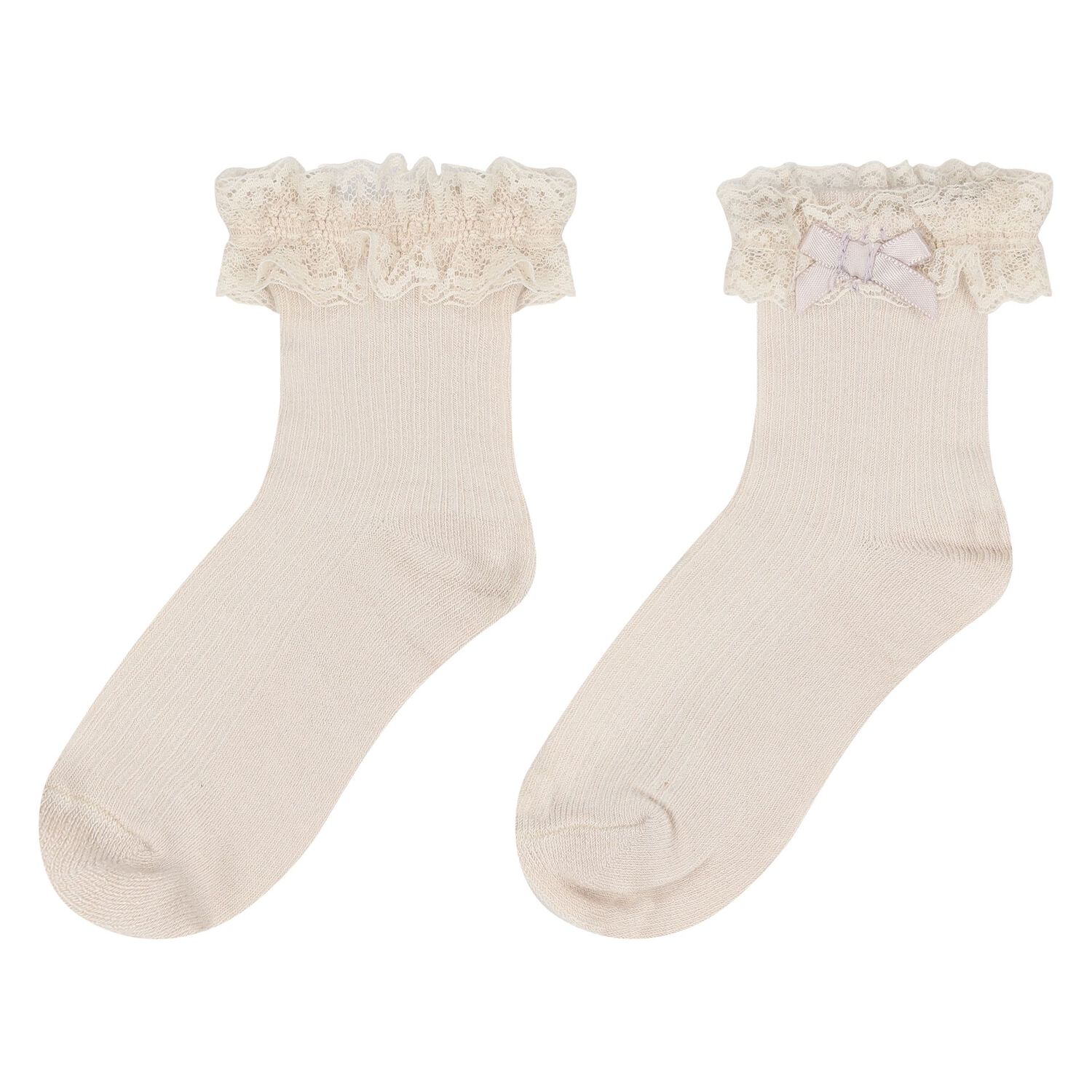 Baby Girls Beige Lace Socks, 5, hi-res image number null