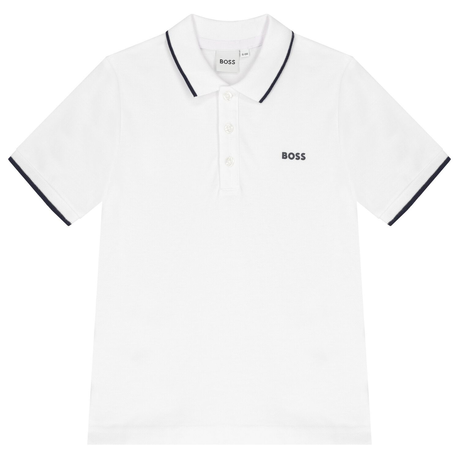 Boys White Logo Polo Shirt, 2, hi-res image number null