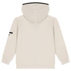 Boys Beige Zip-Up Hooded Top, 1, hi-res