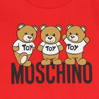 فستان بنات بشعار تيدى باللون الاحمر, 1, hi-res