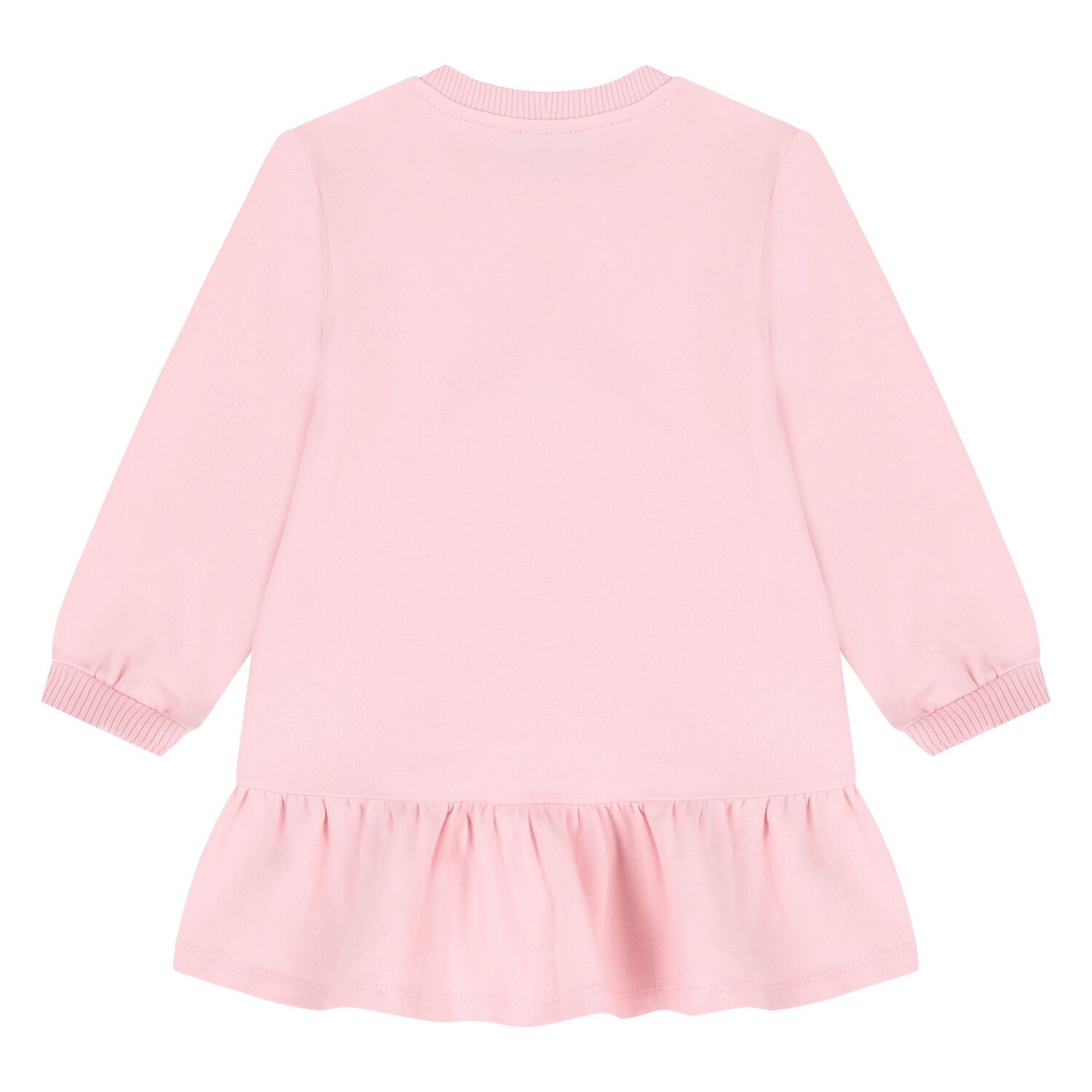 Younger Girls Pink Teddy Bear Logo Dress , 3, hi-res