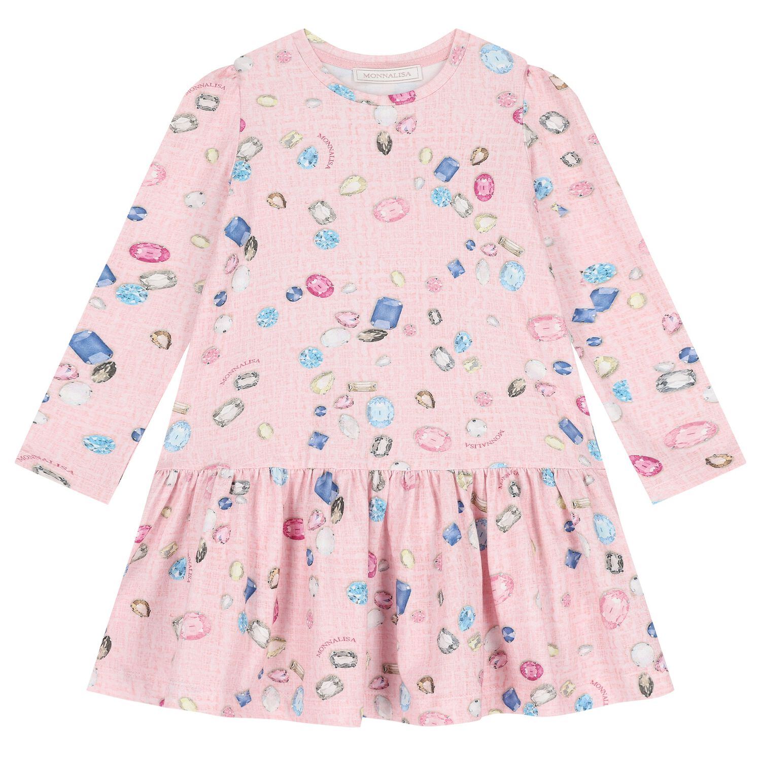 Girls Pink Jewel Dress, 1, hi-res