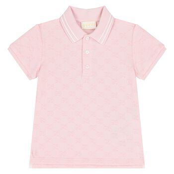 Younger Girls Pink GG logo Polo Shirt