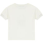 تيشيرت بالشعار باللون العاجي للبنات, 1, hi-res