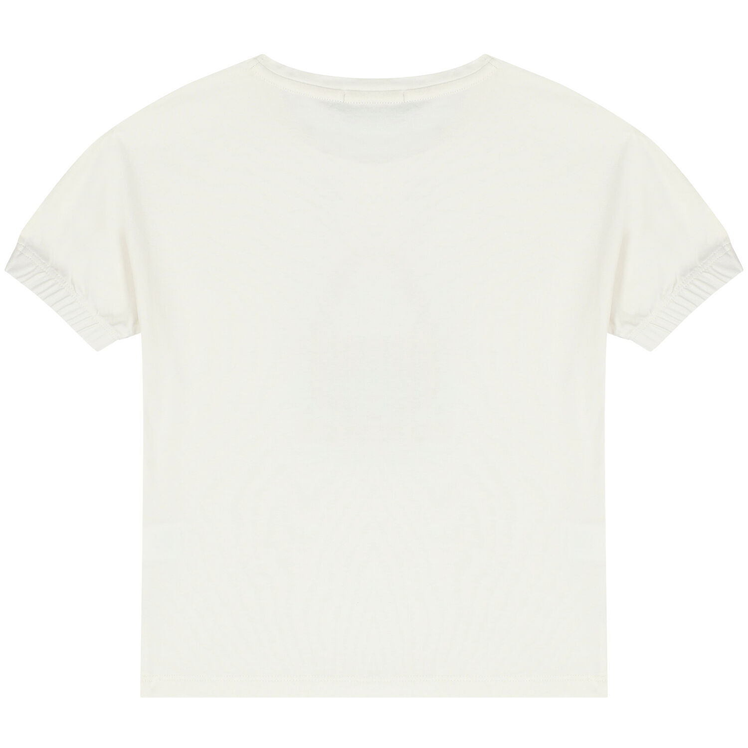 تيشيرت بالشعار باللون العاجي للبنات, 1, hi-res