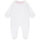 Baby Girls White & Pink Logo Babygrow, 1, hi-res