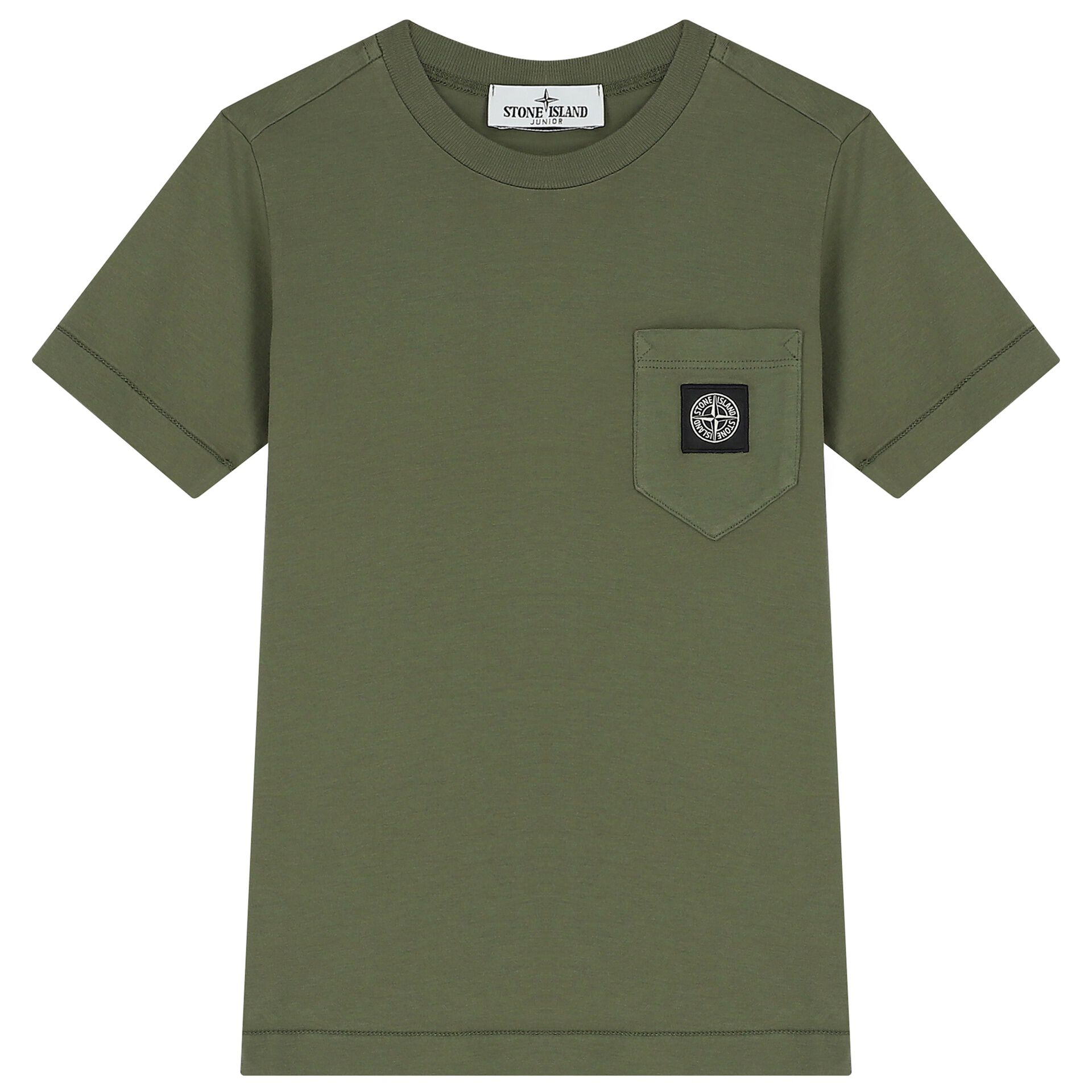 Stone Island Boys Khaki Green Logo T Shirt Junior Couture UAE