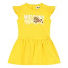 Younger Girls Yellow Teddy Bear Logo Dress, 3, hi-res