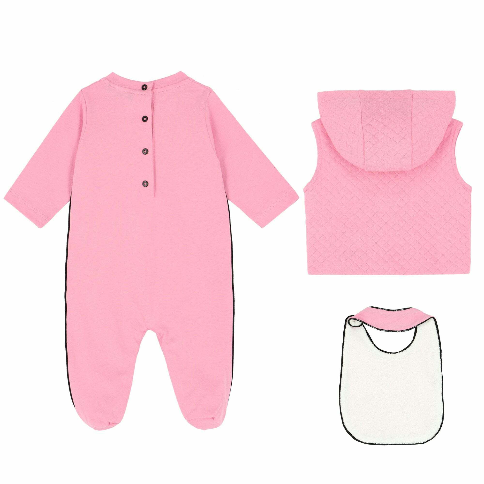 Plain top pink babygrow