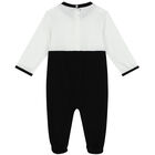 طقم أفرول بالشعار باللون الأسود والأبيض, 1, hi-res