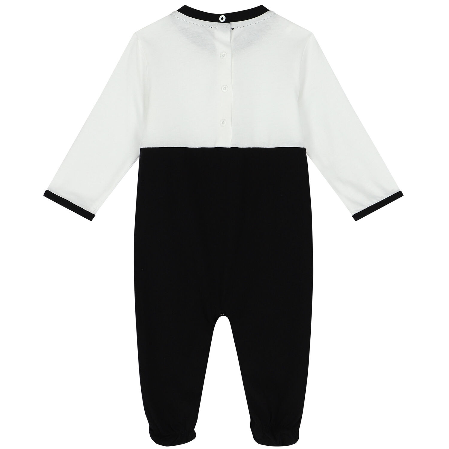 طقم أفرول بالشعار باللون الأسود والأبيض, 1, hi-res