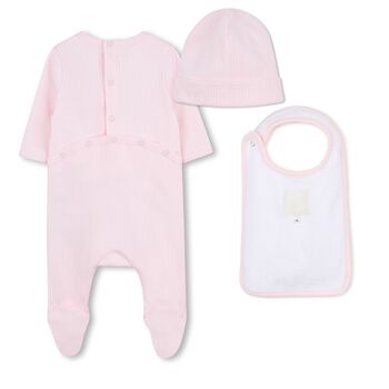 Baby Girls Pink Logo Babygrow Gift Set