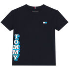 Boys Navy Blue Logo T-Shirt, 1, hi-res