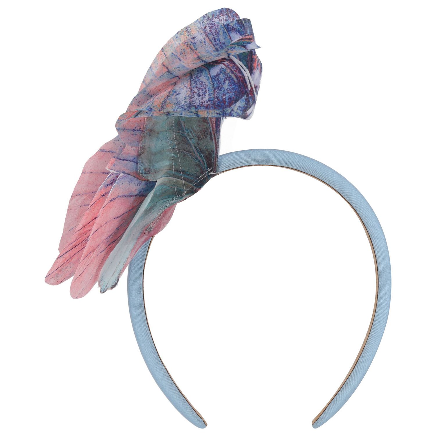 Girls Blue Butterly Headband, 1, hi-res