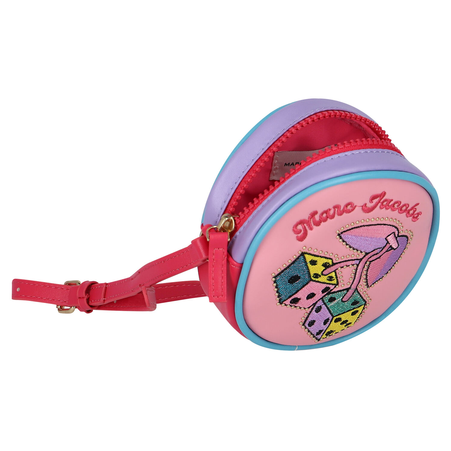 حقيبة كتف بنات بالشعار باللون الوردى, 1, hi-res