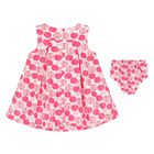 Baby Girls White & Pink Apple Dress Set, 1, hi-res