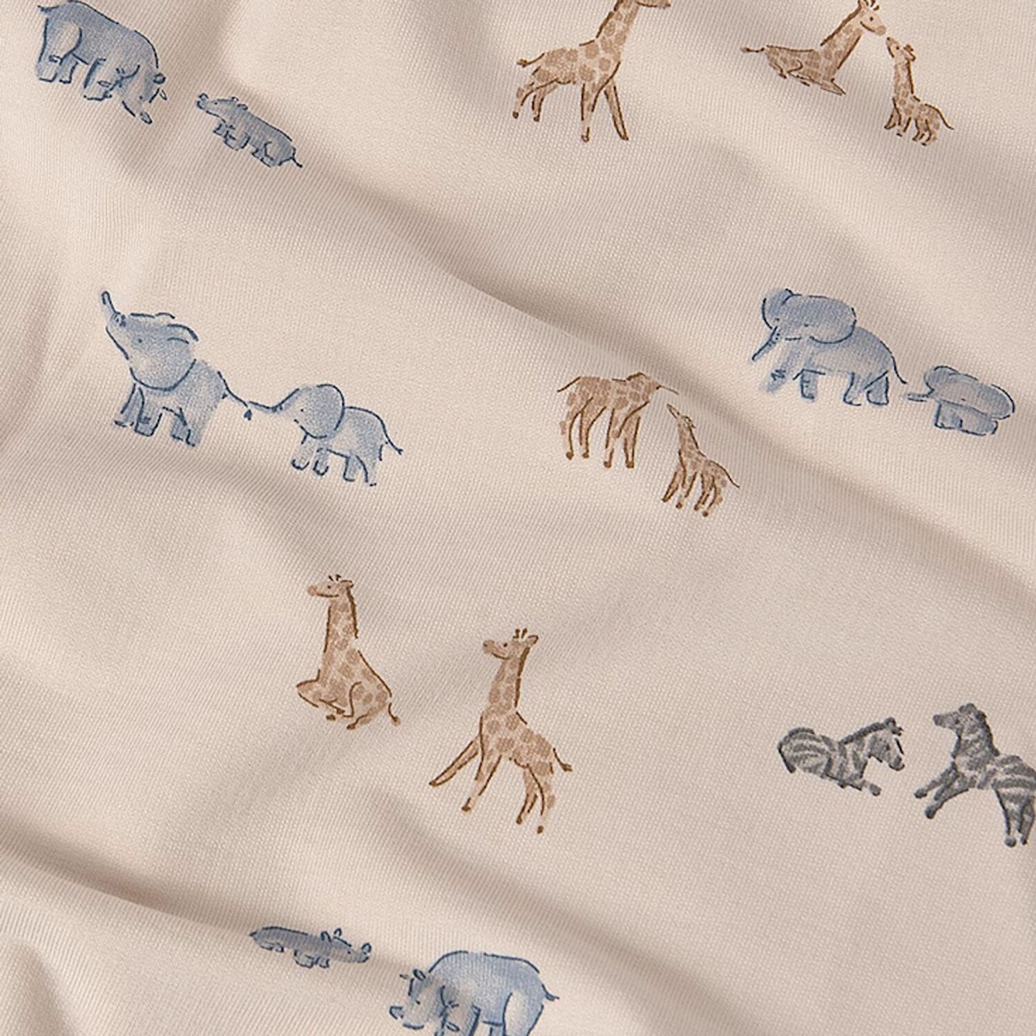 بطانية أطفال برسومات حيوانات باللون البيج, 1, hi-res