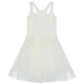 Girls Ivory Embellished Tulle Dress