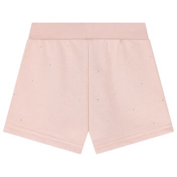 Girls Pink Logo Rhinestones Shorts