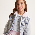 طقم تنورة بطبعة الجواهر للبنات باللون العاجي والوردي والأزرق, 1, hi-res