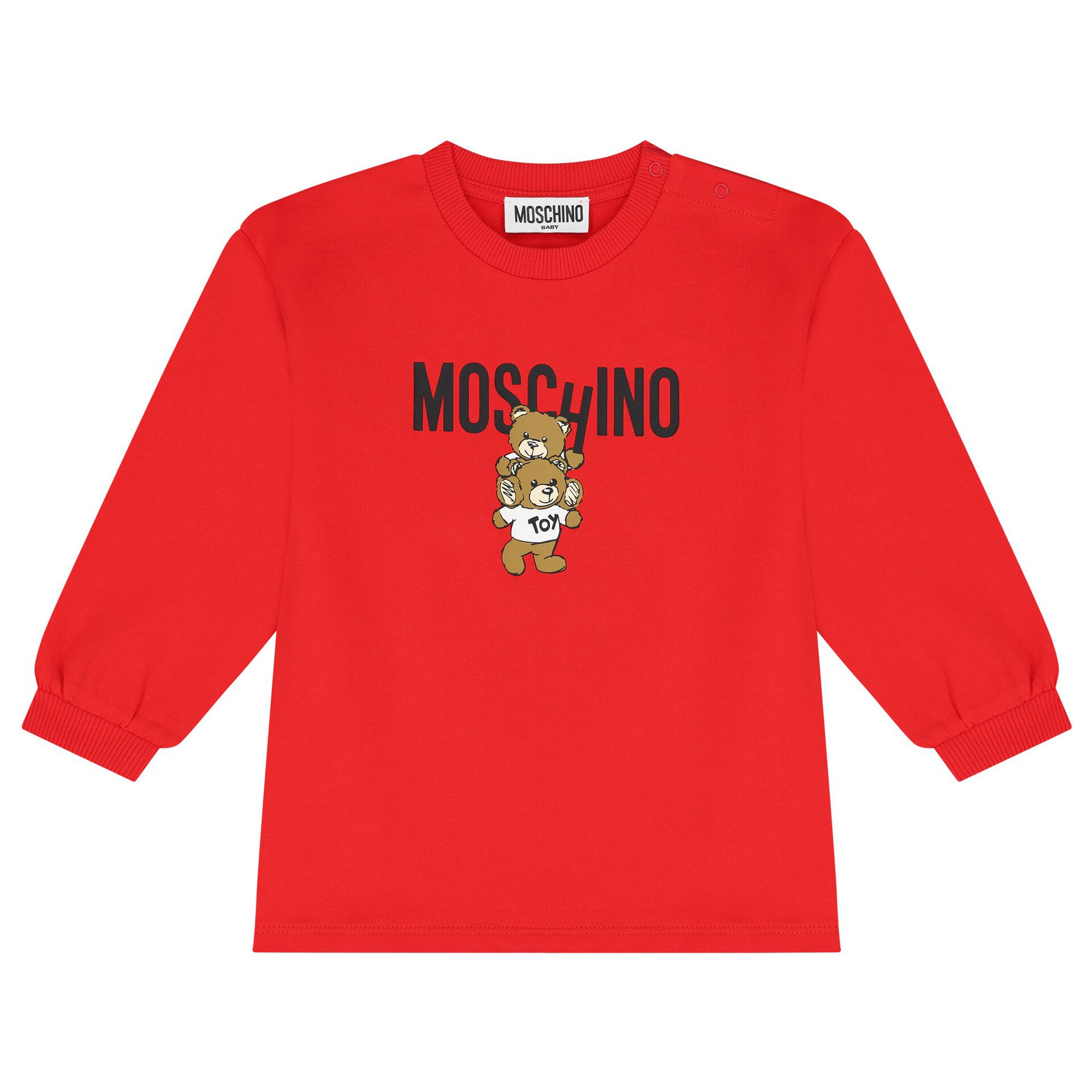 Moschino Younger Girls Red Teddy Bear Logo Dress Junior Couture UAE